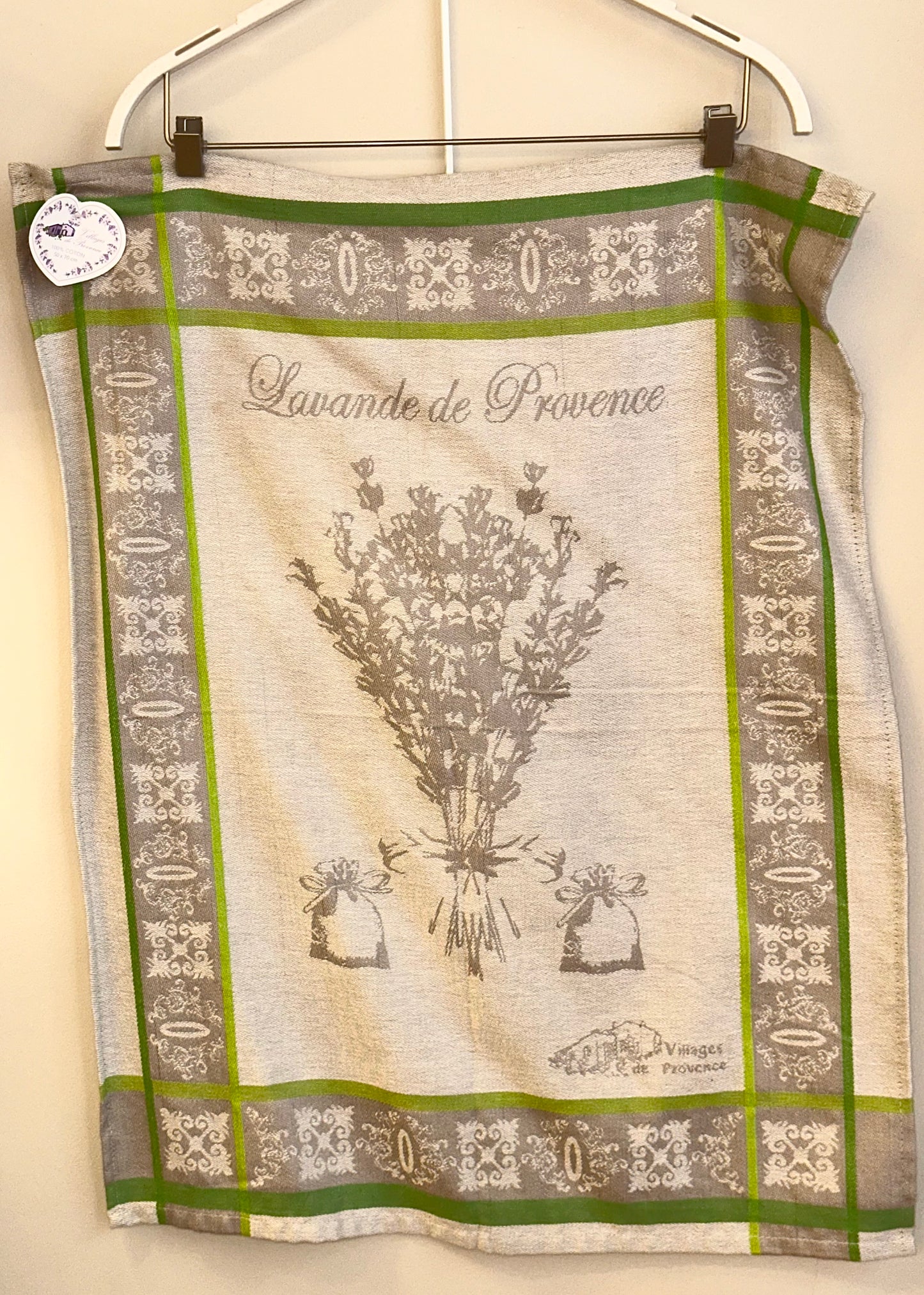 Torchon Lavande de Provence - Gris