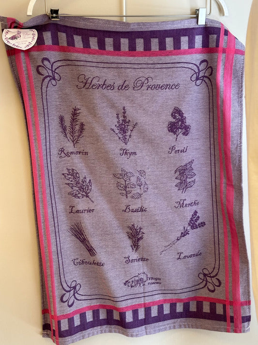 Torchon Herbes de Provence - Violet