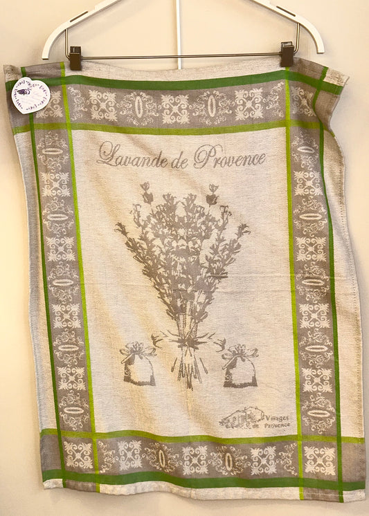Torchon Lavande de Provence - Gris