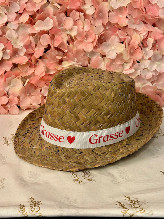 Chapeau en paille “Grasse ❤️”